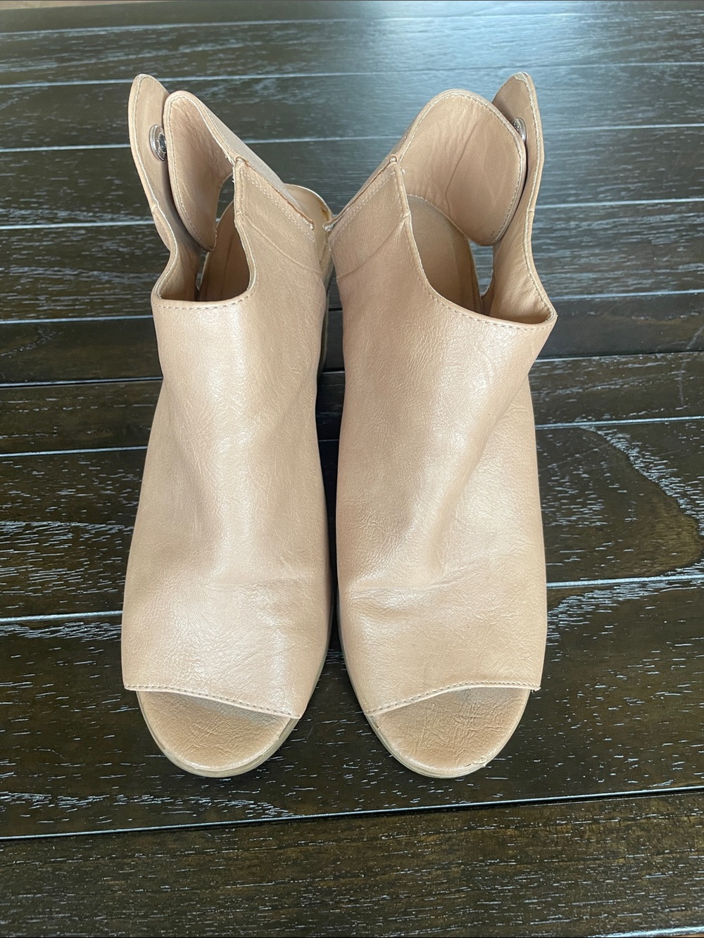 Women's Open-Toe Ankle Booties in Nude